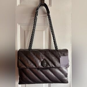 Kurt Geiger Metallic Leather SoHo Shoulder Bag